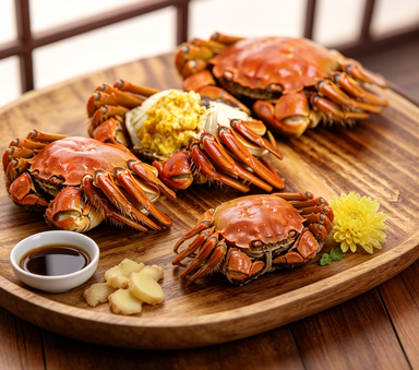 Steamed Fresh Crabs in Bamboo Steamers - A Gourmet Delight
